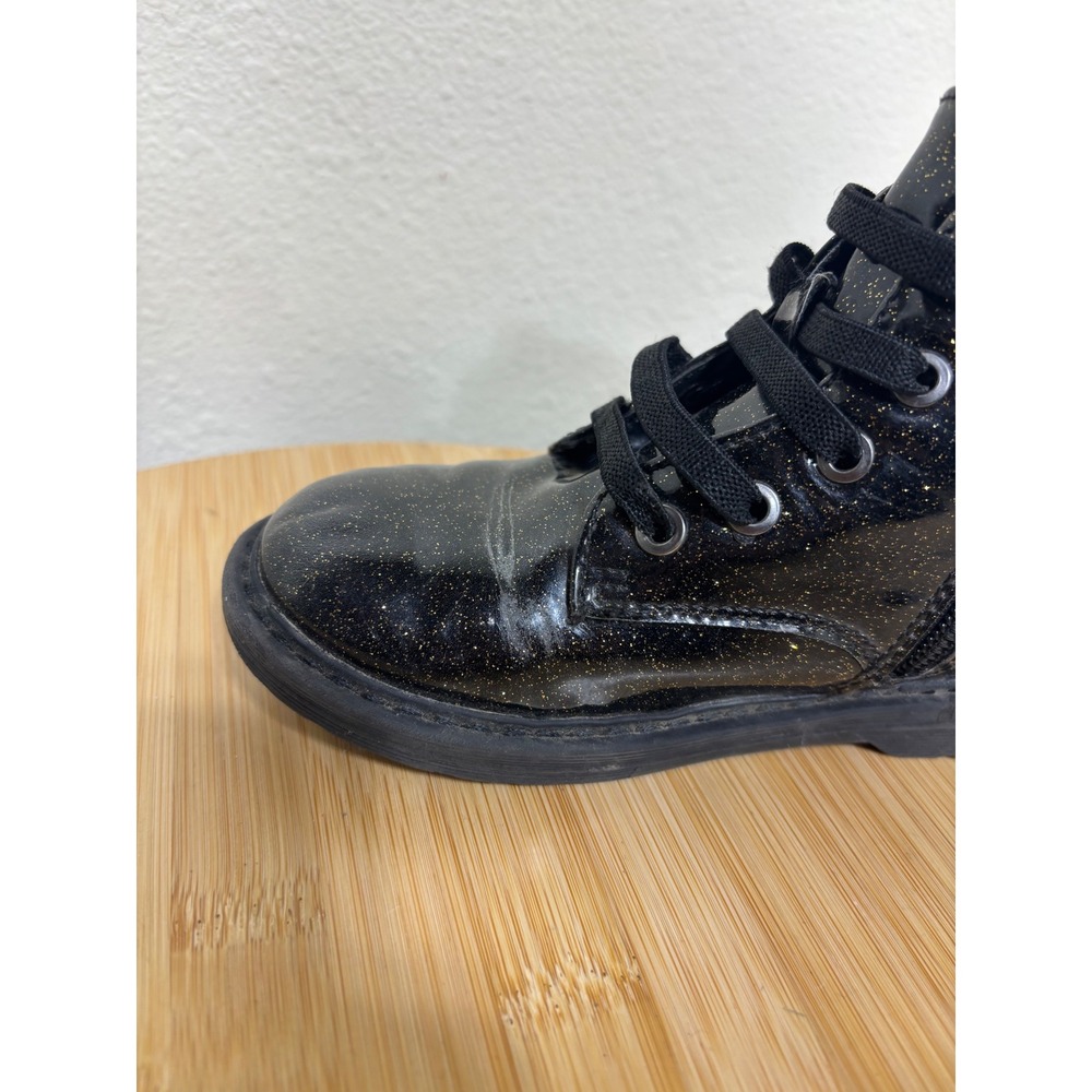 Thereabouts Boots Size 10M Lil Reese Black Glitter Sparkle Lace Up Side Zip - Picture 12 of 13